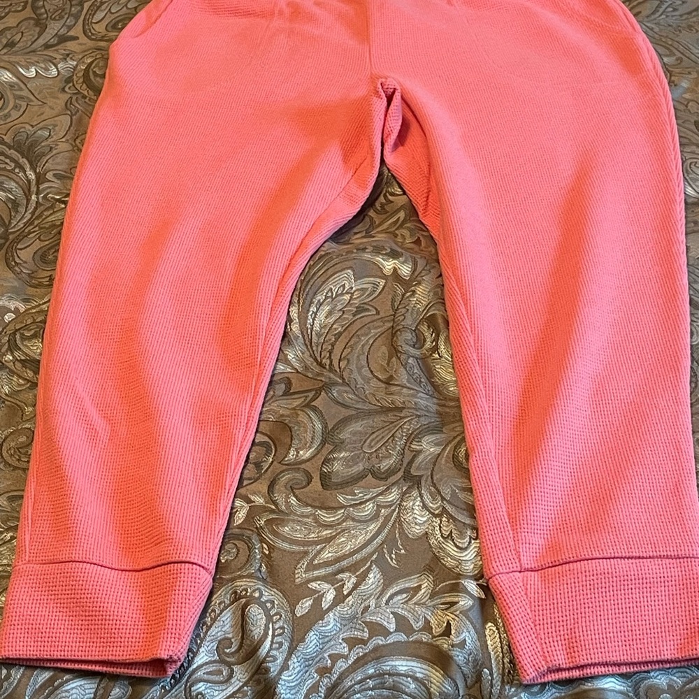 Pink Textured Pants